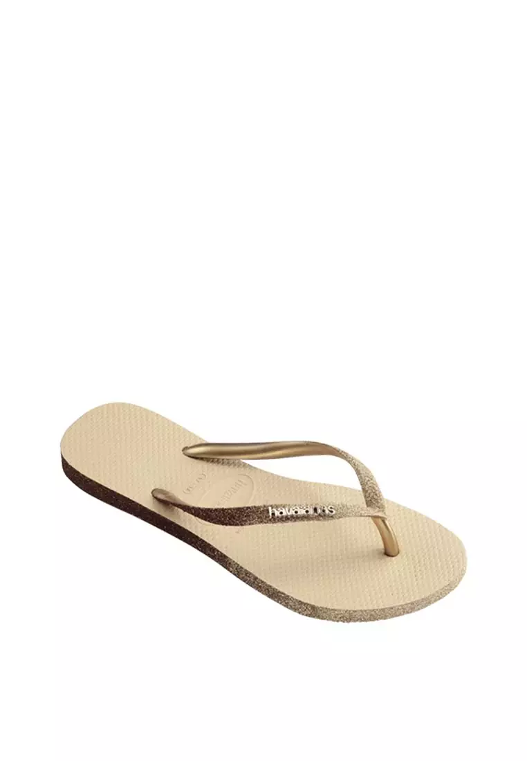 Gold havaiana flip flops top