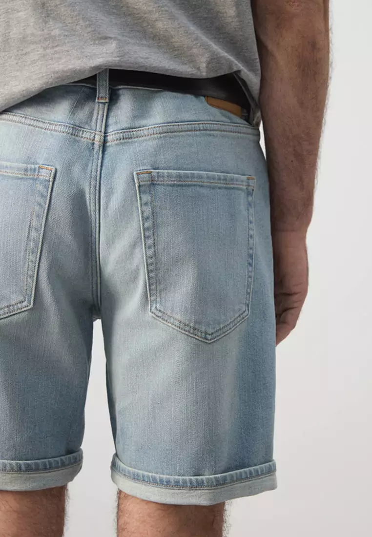 Buy MANGO Man Slim-Fit Denim Bermuda Shorts 2026 Online | ZALORA