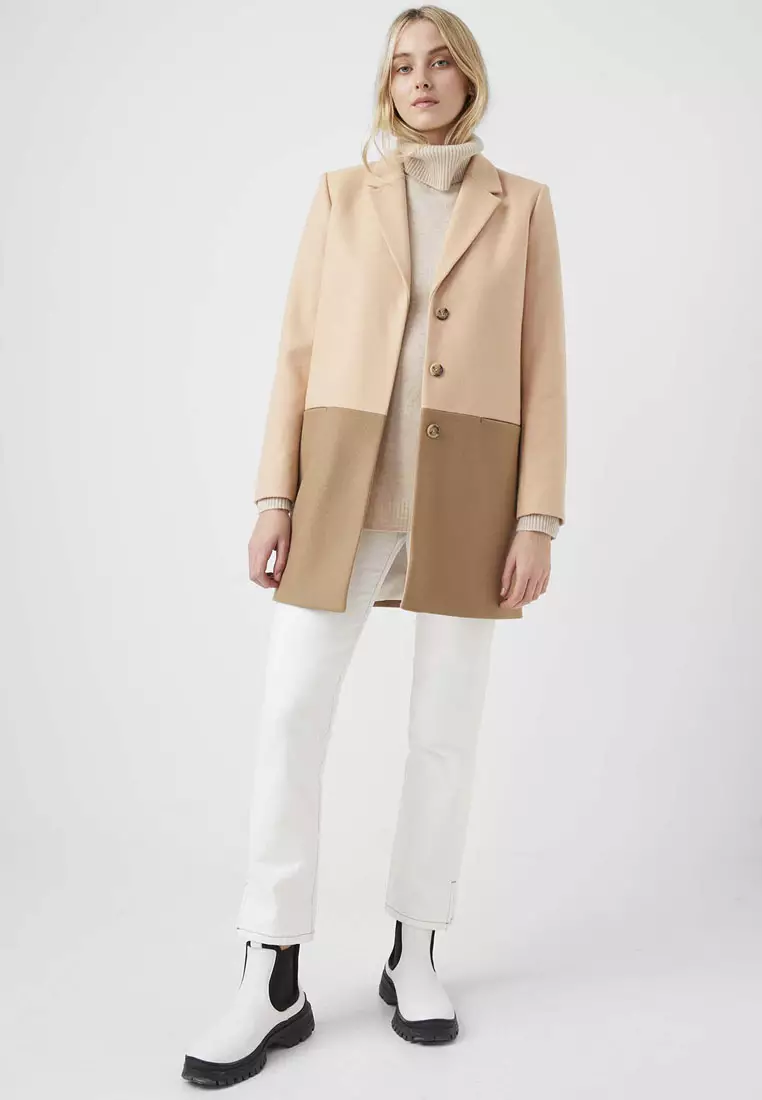 French connection camel coat shop