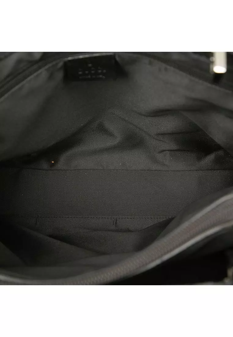 Pre-Loved Gucci Gg Canvas Bamboo Handbag