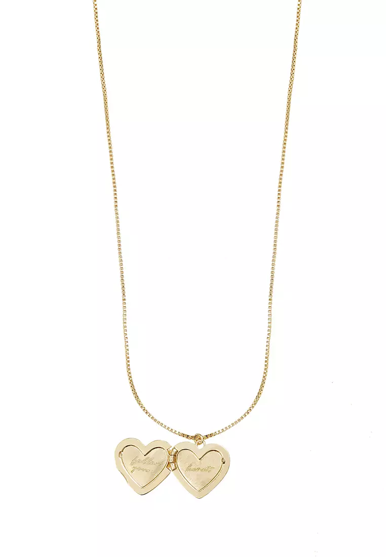 Heart Gold Locket Necklace