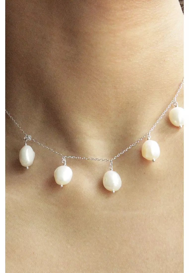 Sterling Silver Staycation Pearl Necklace 
