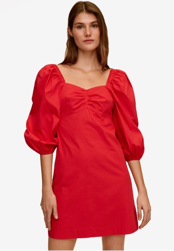 Jual Mango Ruched Poplin Dress Original Zalora Indonesia