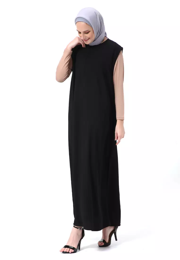 Callista Basic Sleeveless Abaya Busui Friendly Premium High Quality - Black