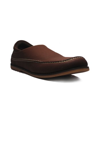 D-Island Shoes Men's Slip On Summer Leather Brown