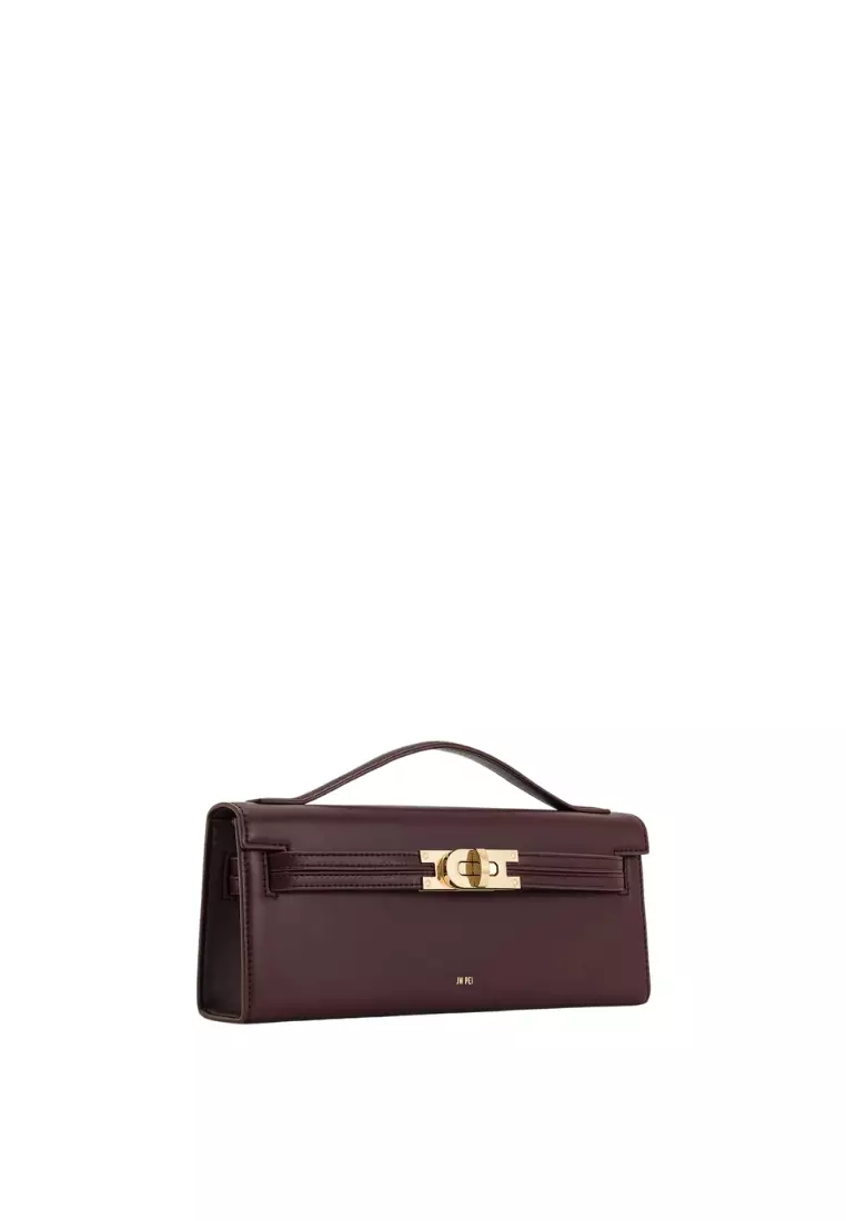 Bria Structured Top Handle Bag - Deep Burgundy