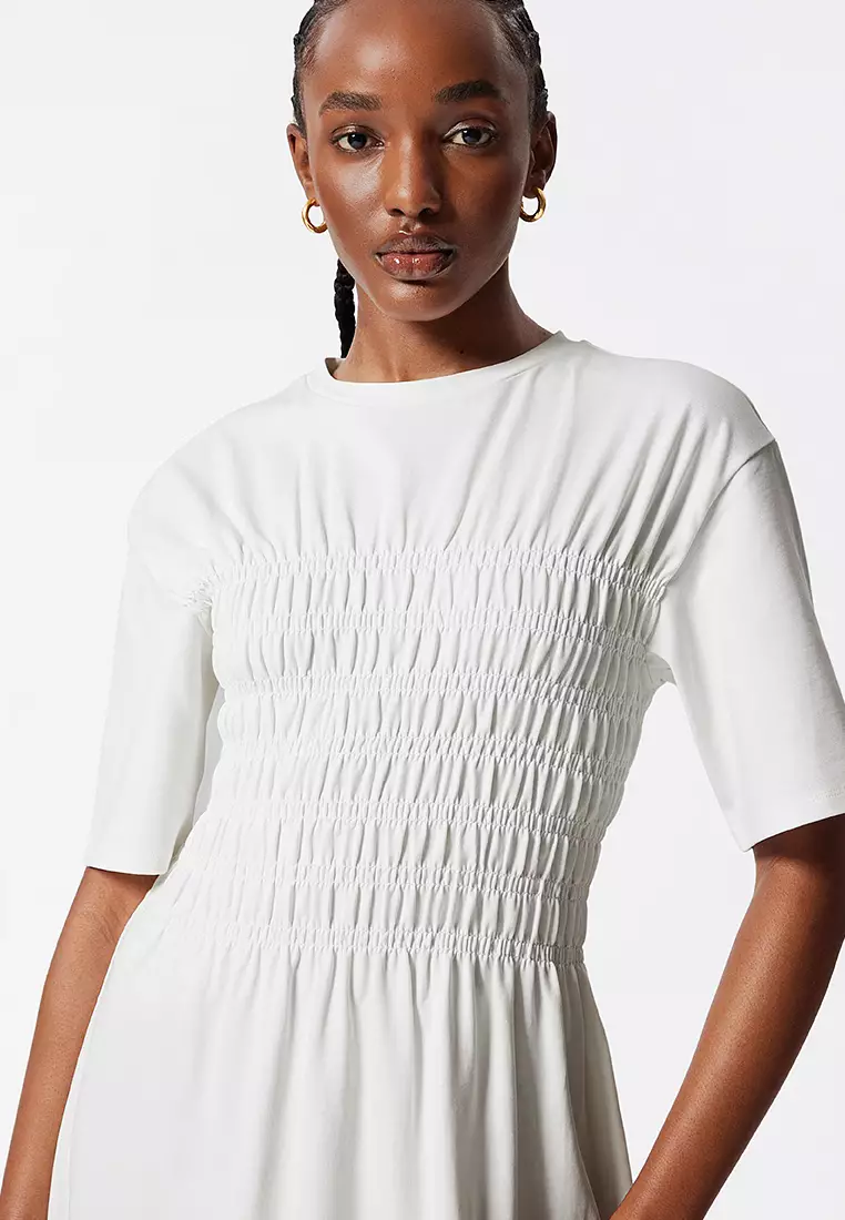 Smocked Midi Dress
