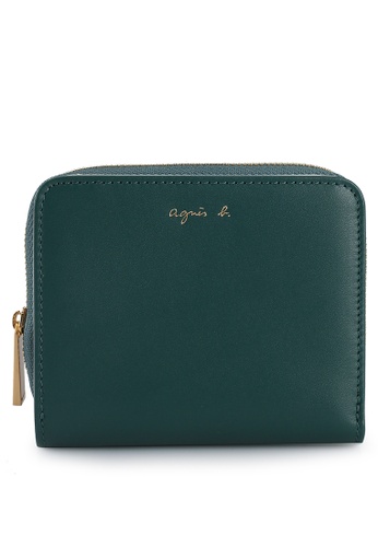 agnès b. green Zip Leather Wallet 07671AC67021DAGS_1