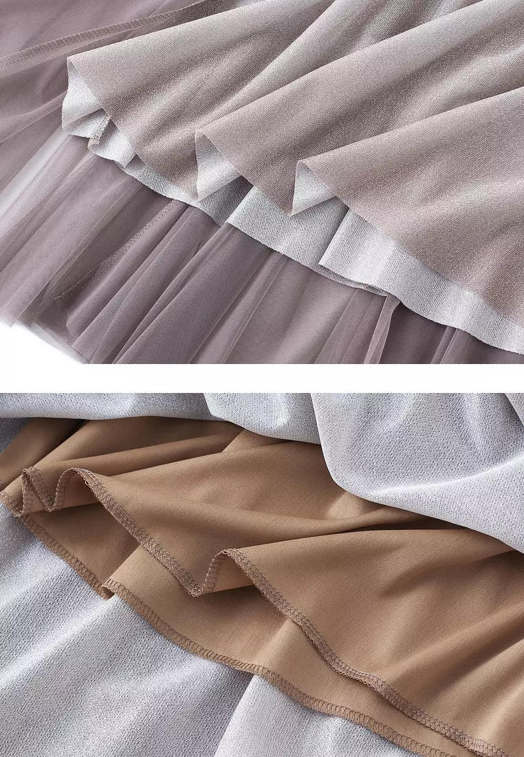 ‌Gradient Metallic Tulle Skirt AF8705