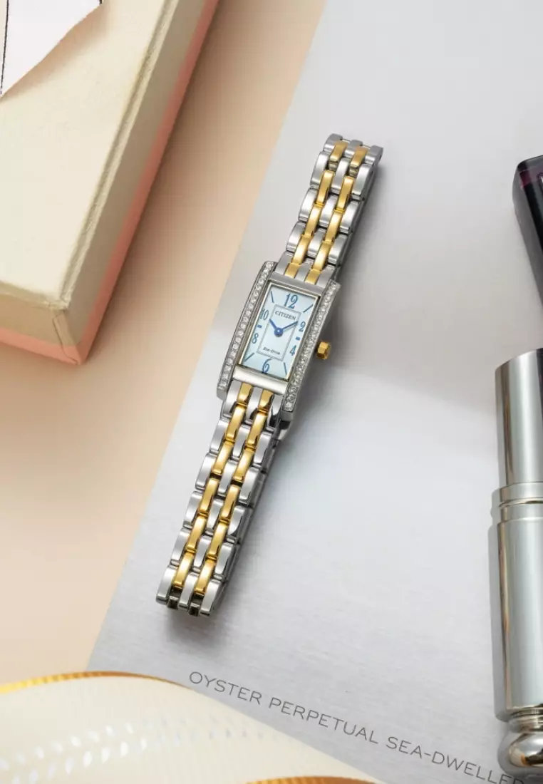 Citizen L Petite Palidoro Eco-Drive Mother of Pearl Dial Two-Tone Stainless Steel Band EG7114-53D