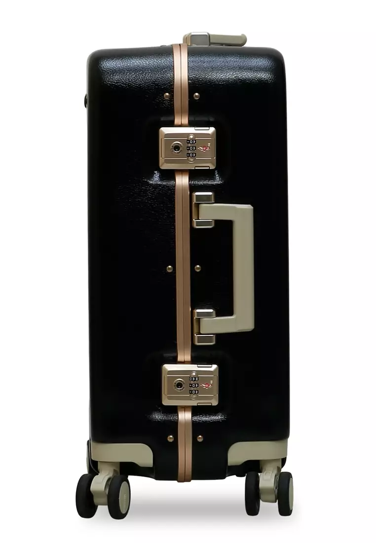 Carlton Tas Koper Alumunium Frame Size 20 Inch Travel Bag Unisex Large Compartment TSA Lock Material Polycarbonate ORIGINAL - Black