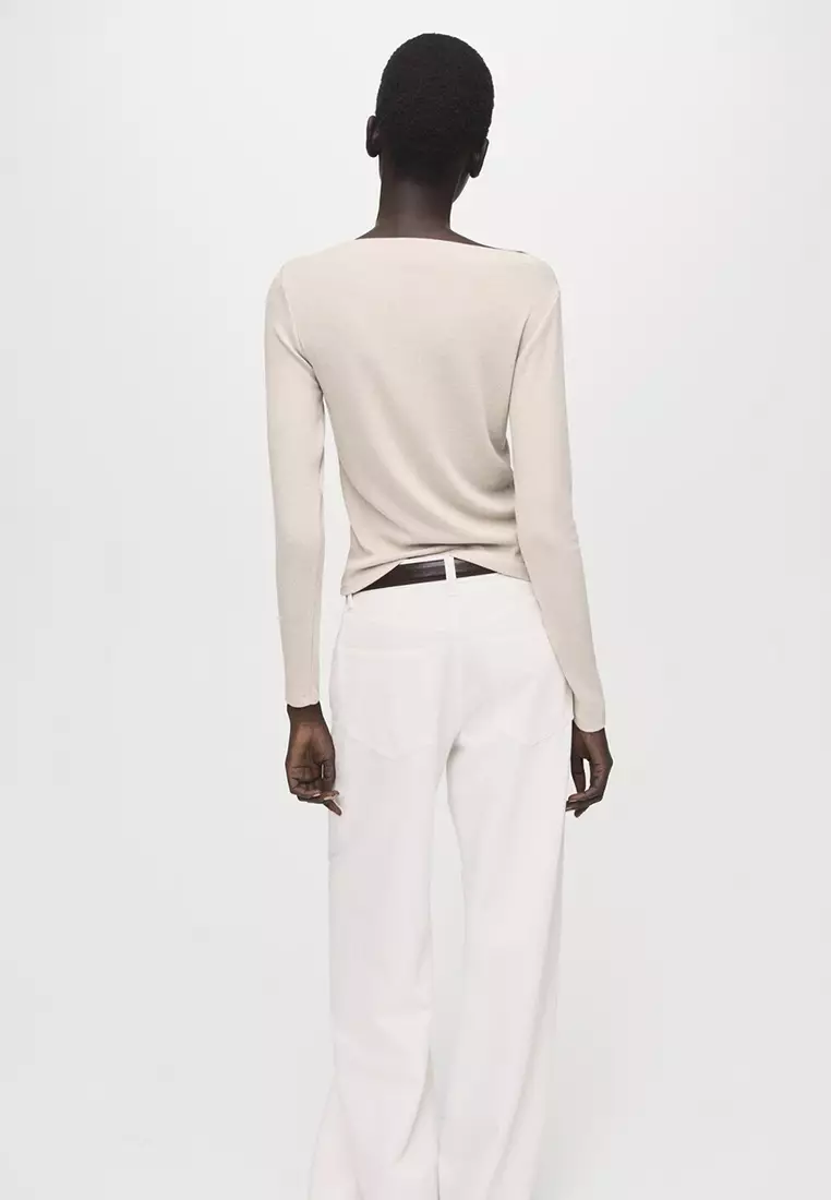 Long-Sleeved Boat-Neck T-Shirt