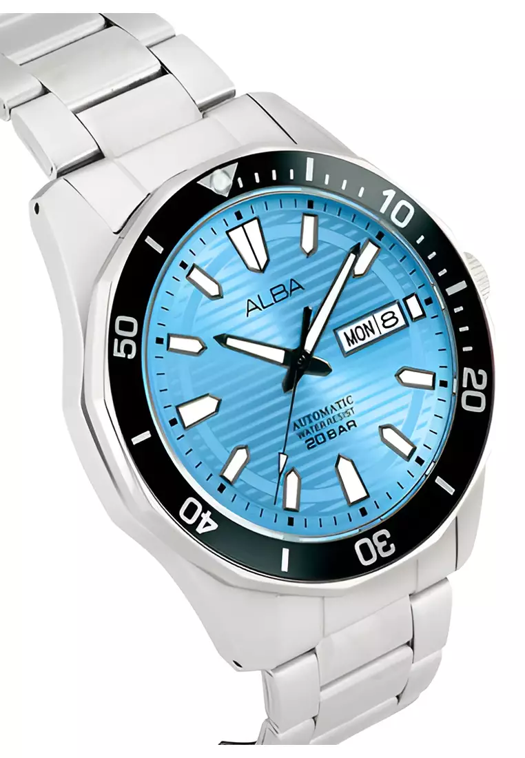 Alba AL4459X1 Jam Tangan Pria - Silver Blue - Stainless Steel