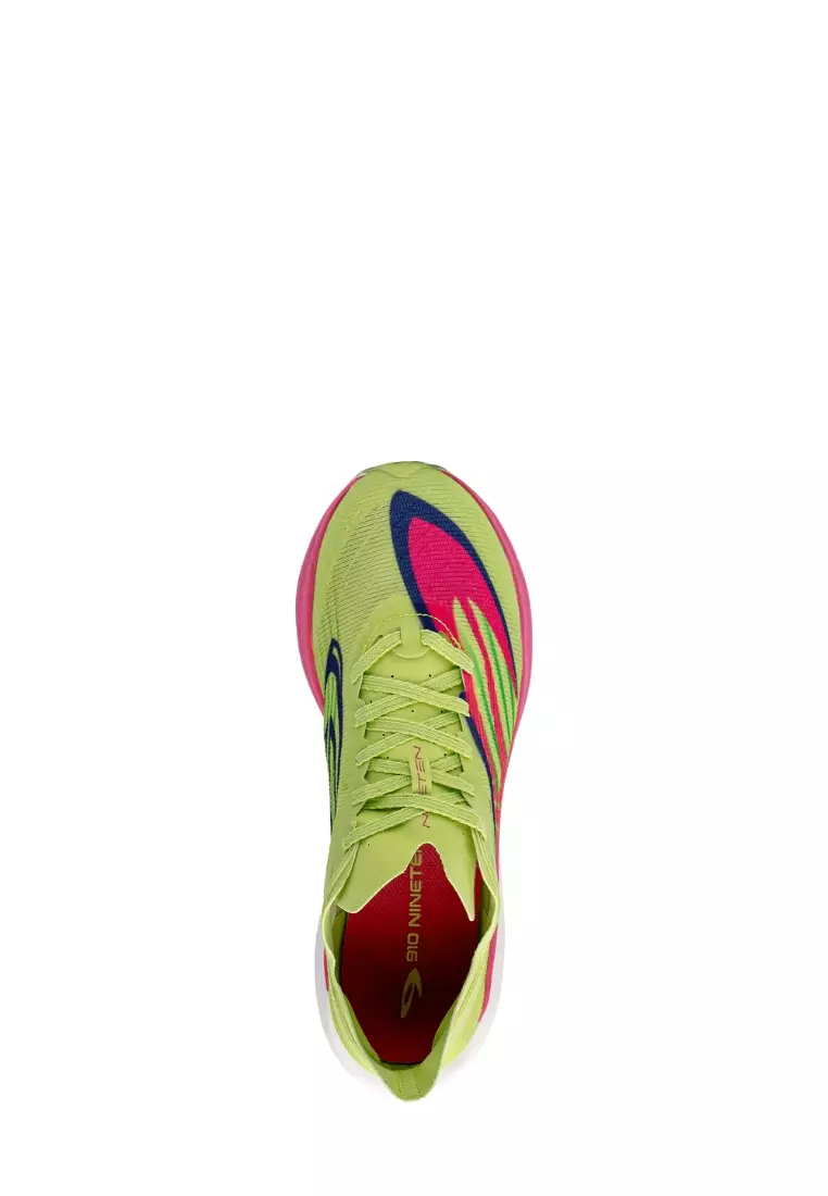 910 Nineten Haze MIRAEIGE Sepatu Lari - Hijau Lime/Magenta/Putih