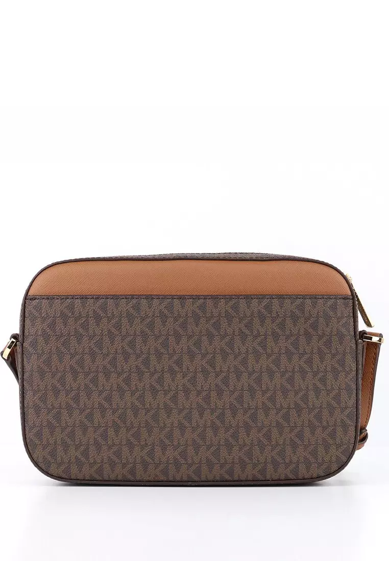 Jet Set Item Signature Large Chain Crossbody Bag - Brown