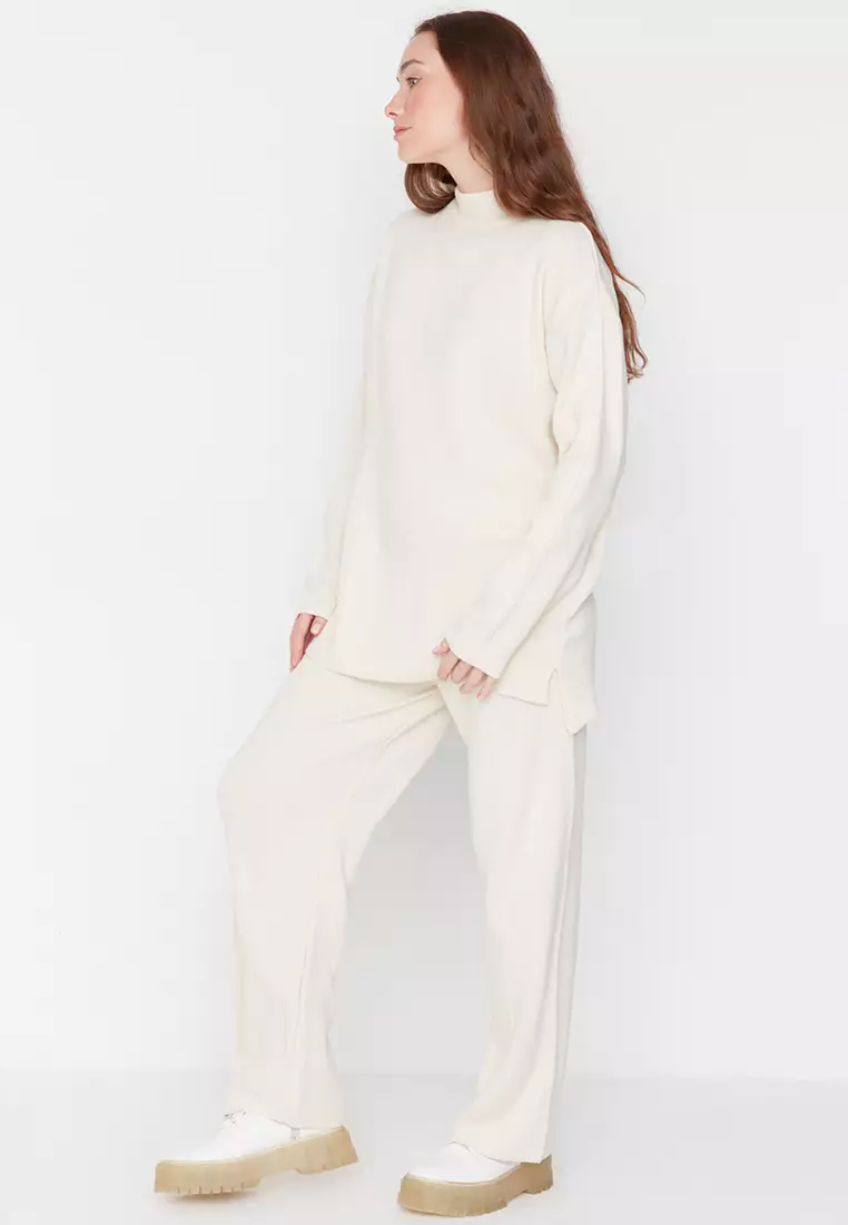 Mock Neck Knitwear Set