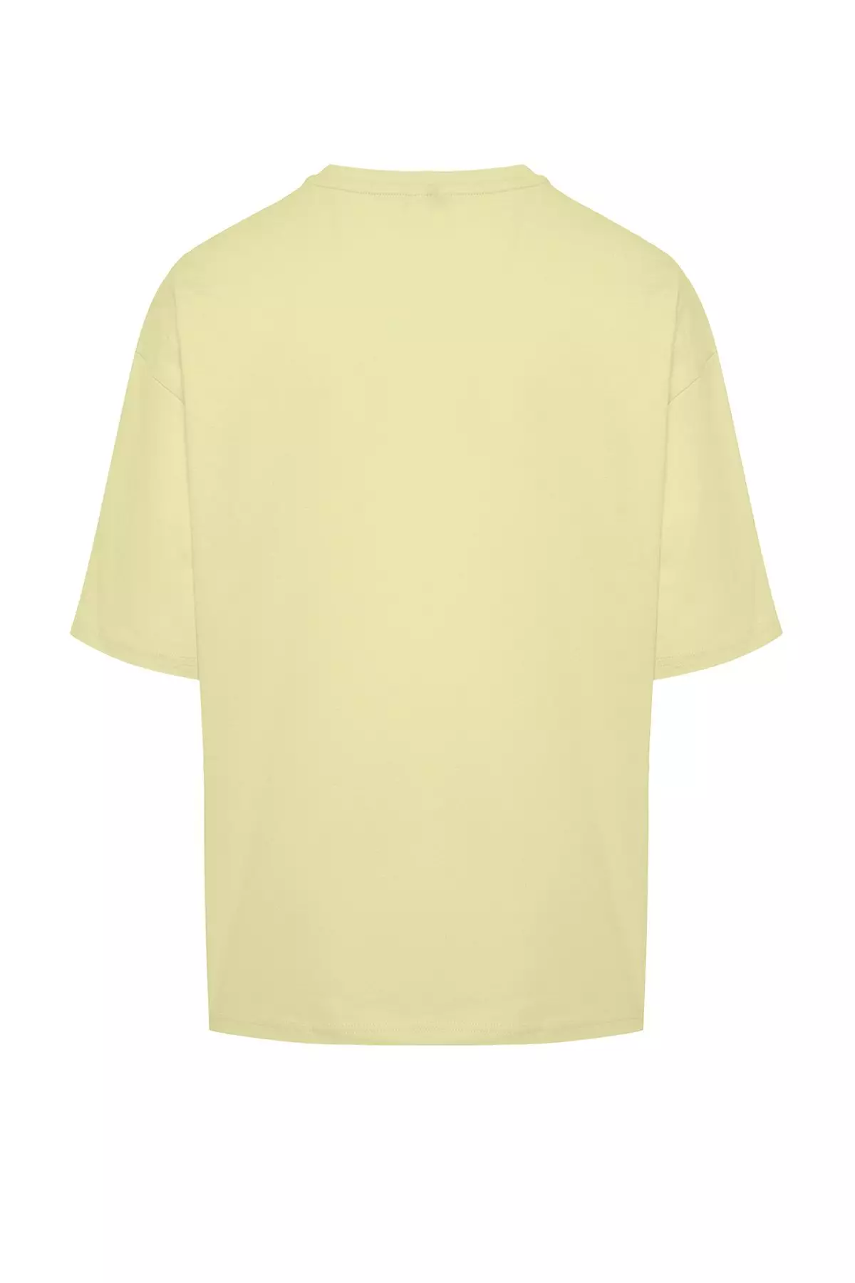 Yellow Oversize/Wide Cut 100% Cotton T-Shirt TMNSS22TS0318