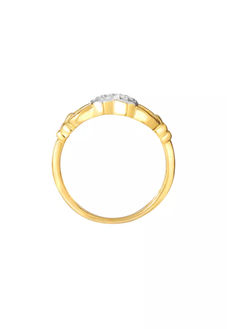 TOMEI Dual-Tone Nexus Of Heart Ring, Yellow Gold 916