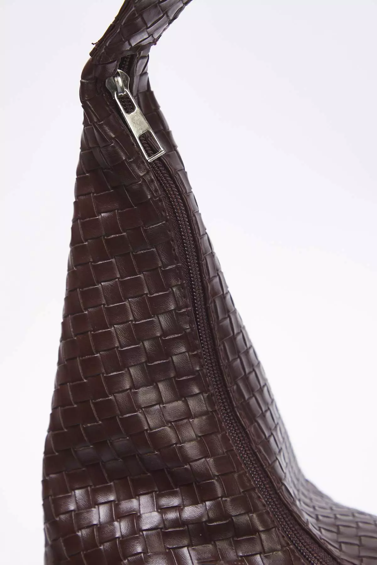 Brown Knitted Patterned Large Maxi Tote Women's Shoulder Bag