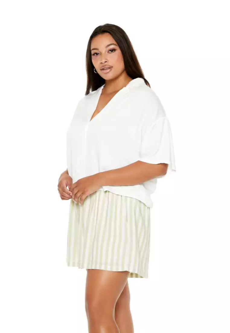 White high low shirt plus size hotsell
