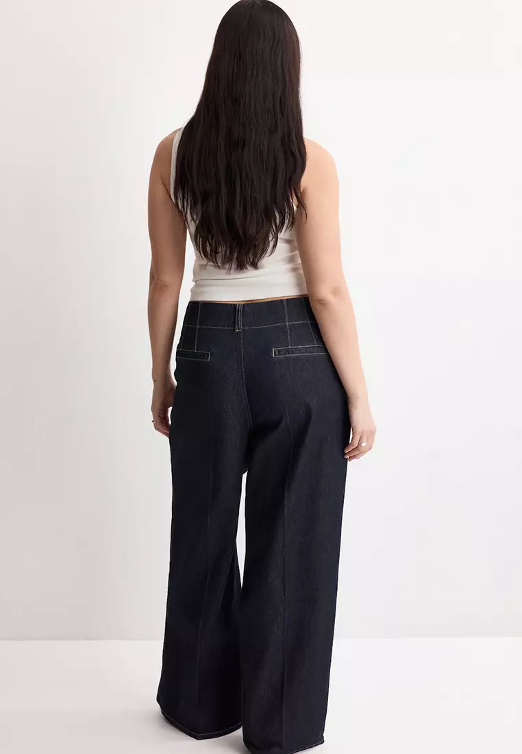 Wide Leg Mid-Rise Jeans