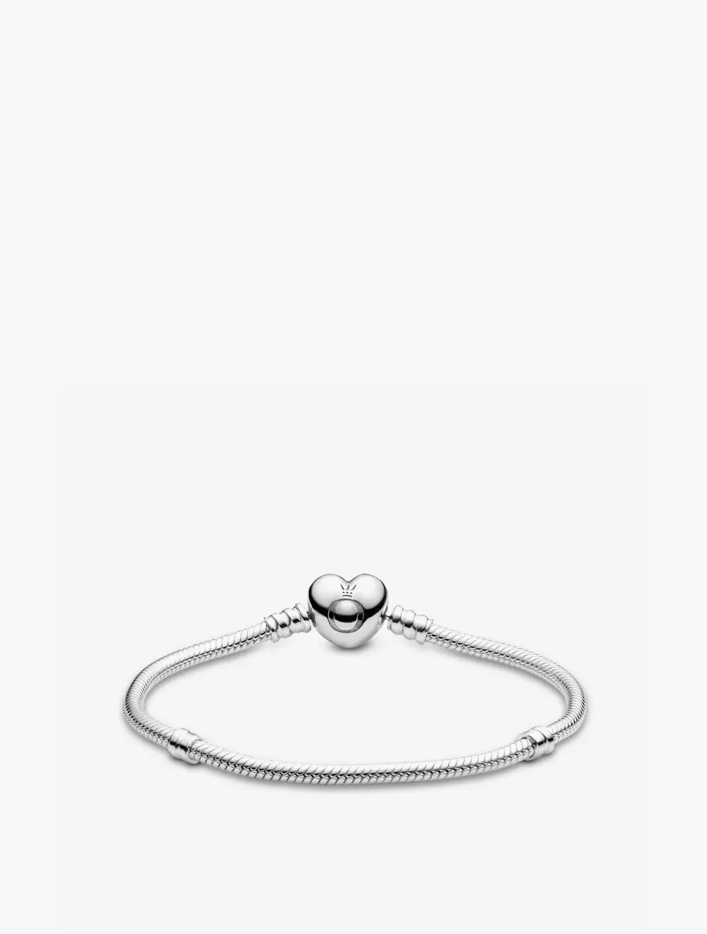 Pandora Moments Heart Clasp Snake Chain Bracelet - 17 - Silver