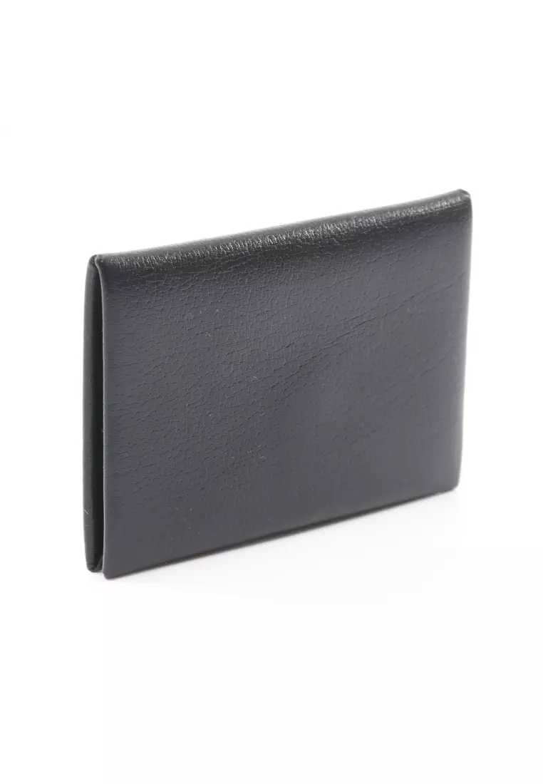 Hermes Calvi Black Epsom Leather Card Holder New w/Box at 1stDibs