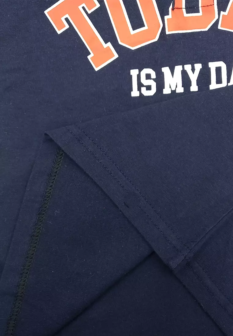 Wakakids Baju Anak Laki Laki Atasan Kaos Kerah Usia 1 Tahun Hingga 7 Tahun Polo Shirt Oblong Lengan Pendek Motif Today Is My Day Skats 4193 Biru Muda