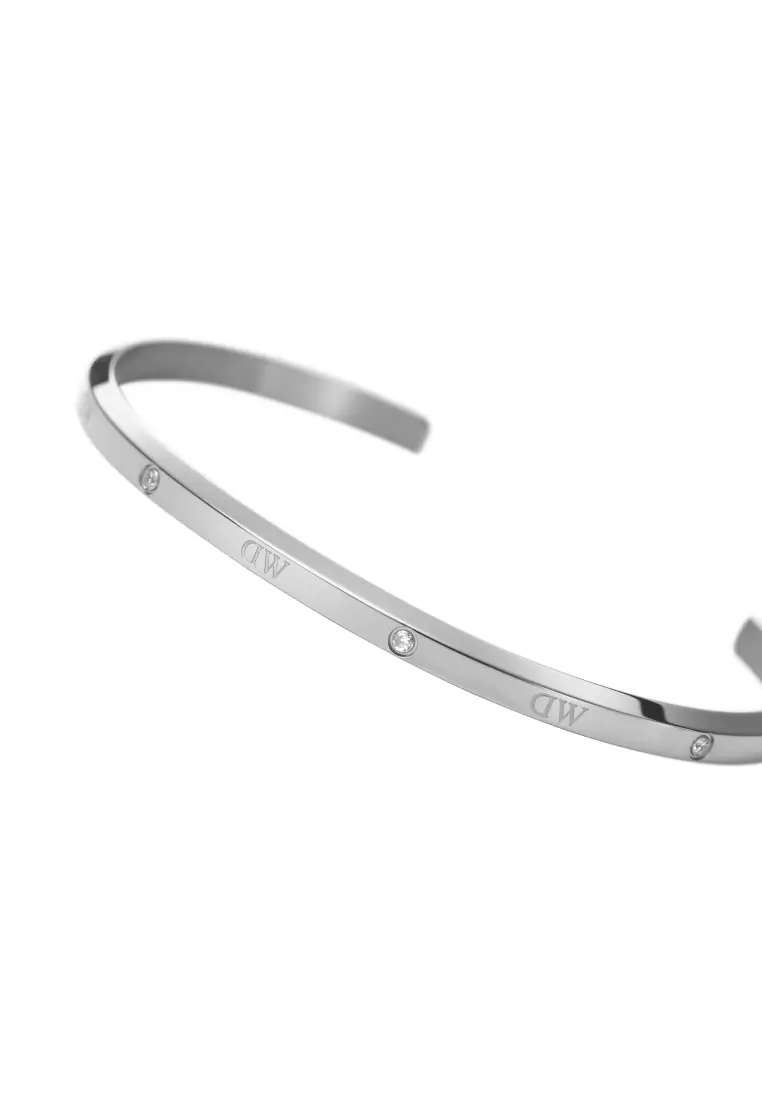 Classic Lumine Bracelet Silver Small/Large - Stainless Steel Bracelet cuff for women and men - crystals