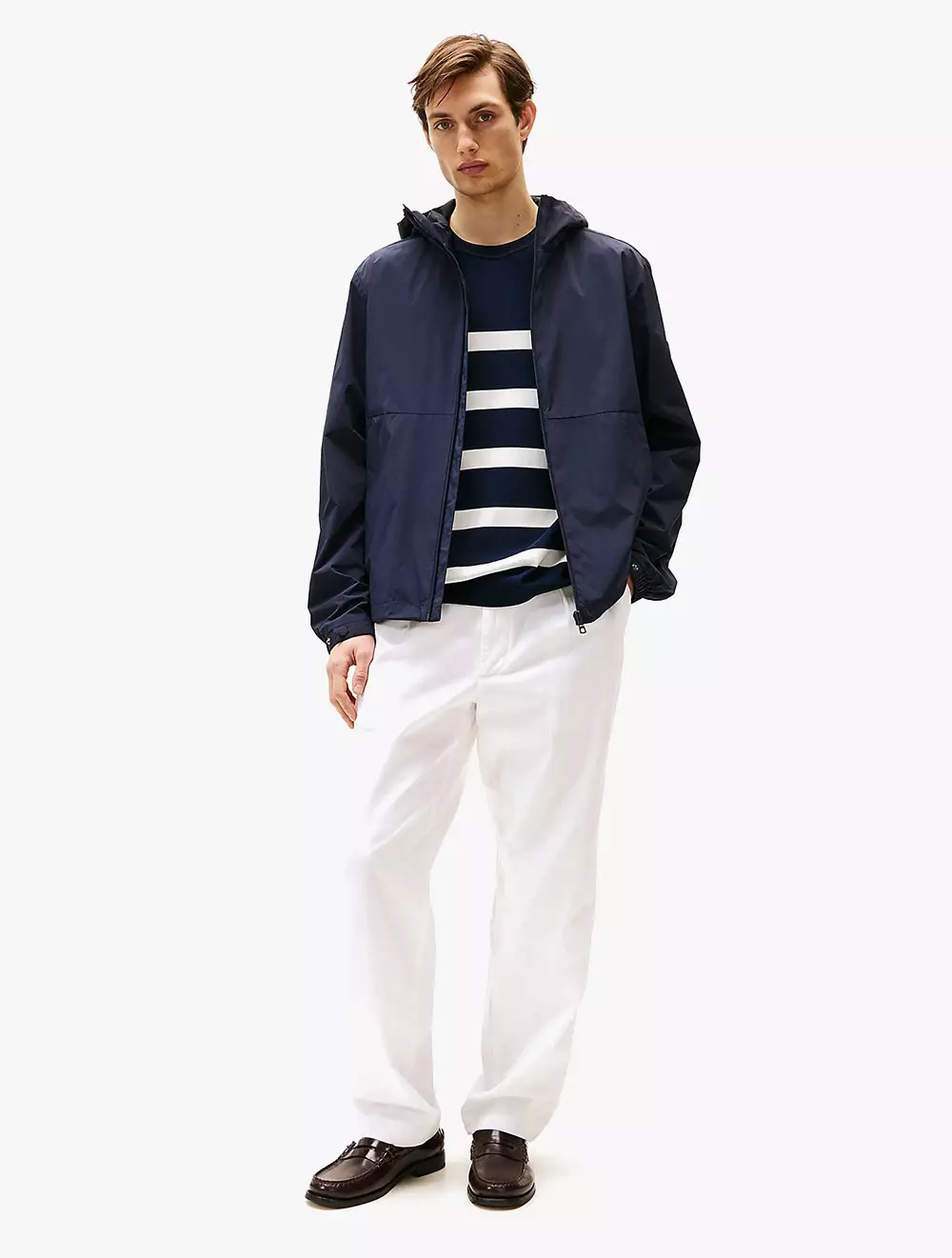 Tommy Hilfiger - Water-Repellent Hooded Windbreaker - Navy