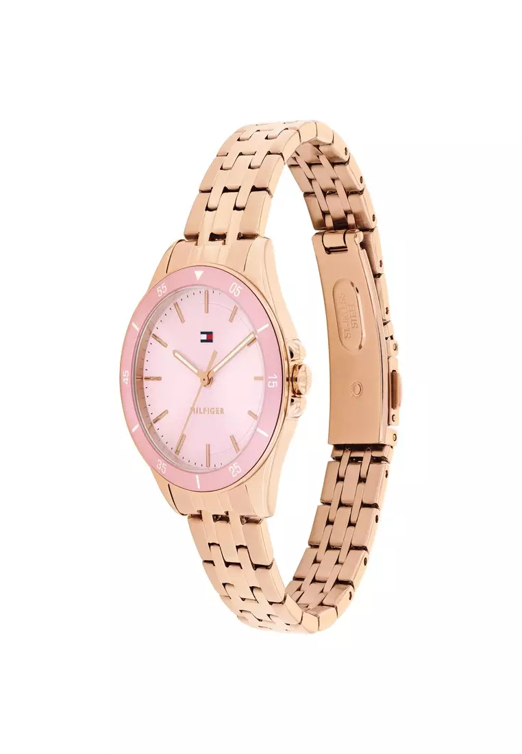 Women's Ionic Plated Rose Gold Steel Blush Dial Watch - TH1782893