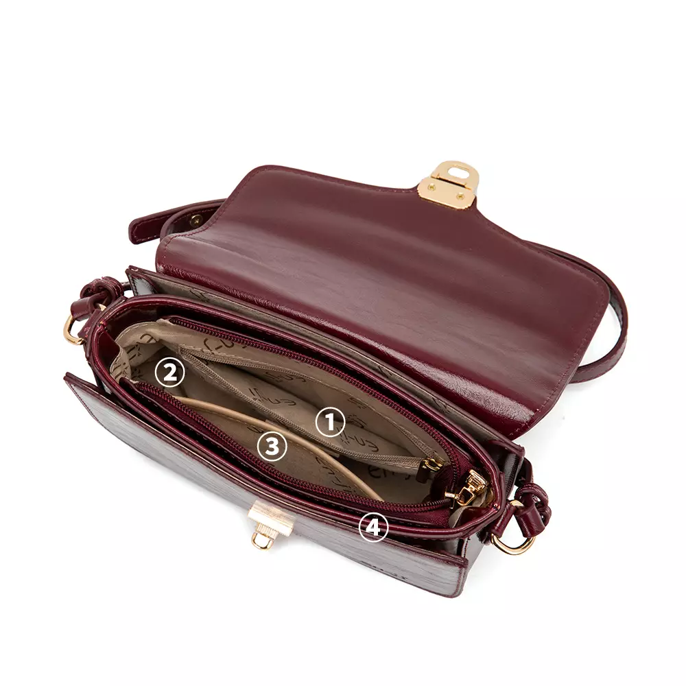 En-ji Gohyun Shoulderbag Wanita Warna Cherryred