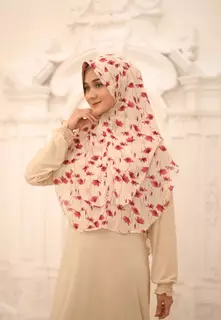Ivory Cream with Red Floral