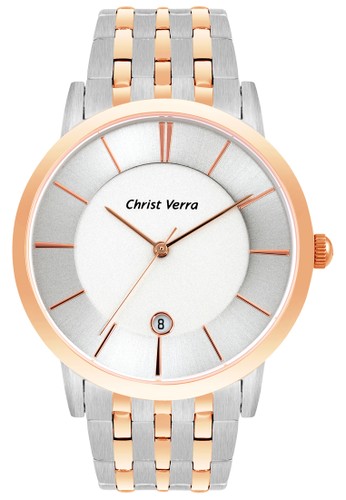 Christ Verra Multifunction Men's Watch CV 11876G-14 GRY/SR White Silver Rose Gold Stainless Steel