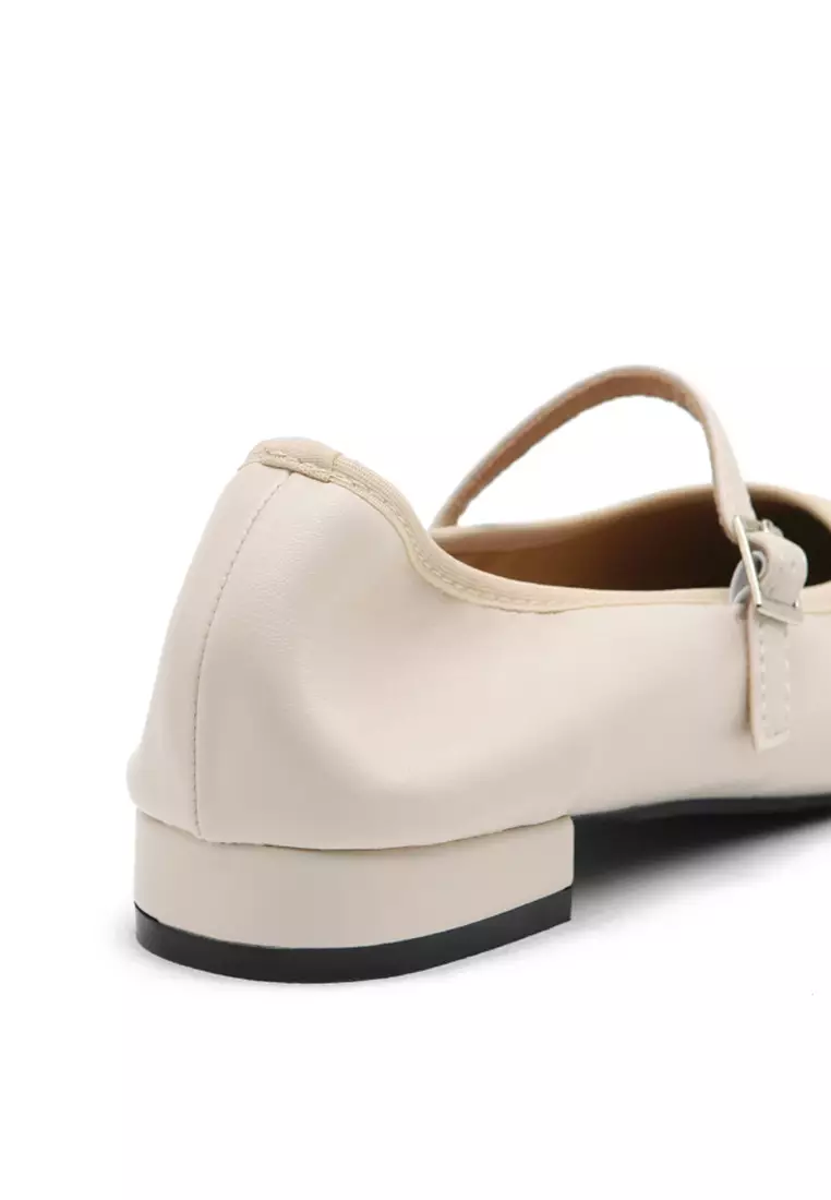 Charlotte Maryjane Flats (2cm) - Ivory
