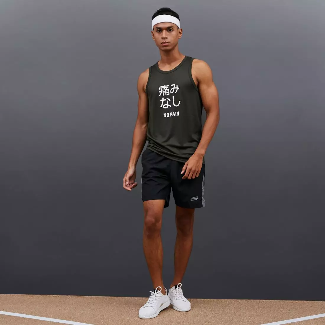 Jual Donson DONSON Sportswear Sleeveless /Singlet No Pain Katakana Army ...