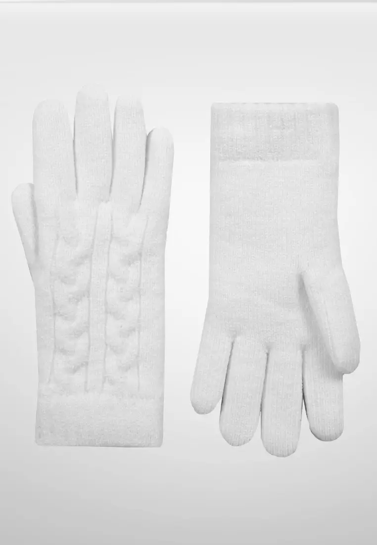 Buy DENTS Cable Knit Yarn Lined Gloves Warm in Winter White 2025