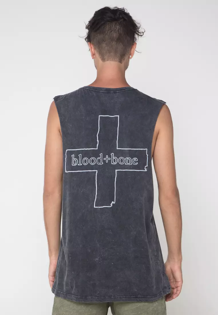 B+B LOGO OUTLINE MUSCLE VINTAGE BLACK