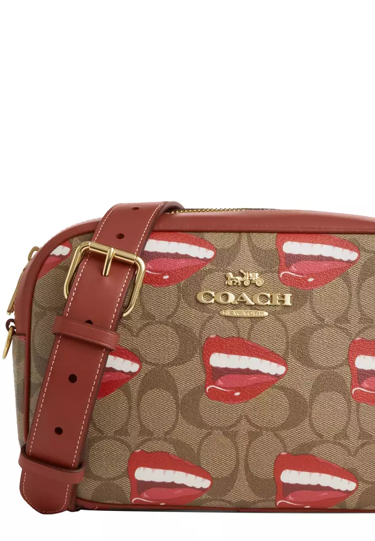 X Tom Wesselmann Jamie Camera Bag In Signature Canvas in Khaki/ Terracotta Multi CQ034
