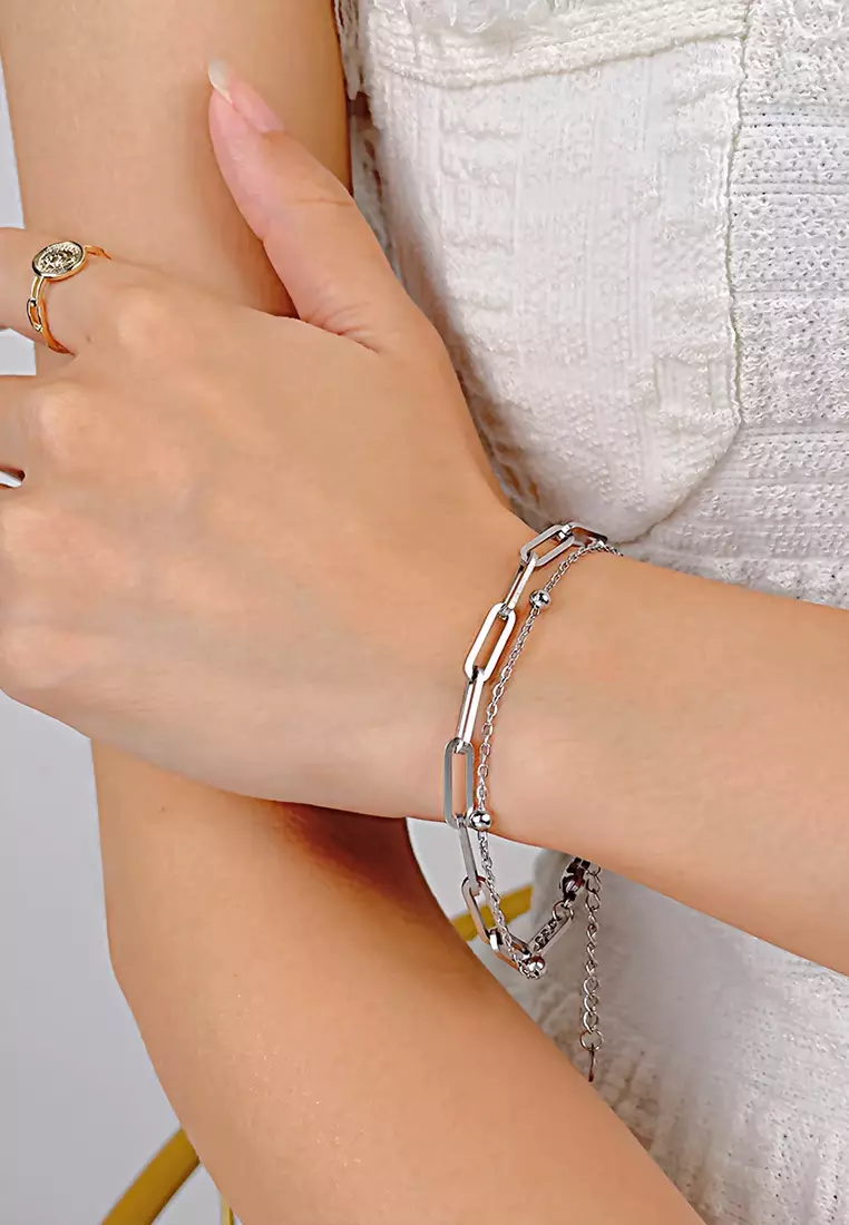 Lustra Multi-Chain Bracelet in Silver