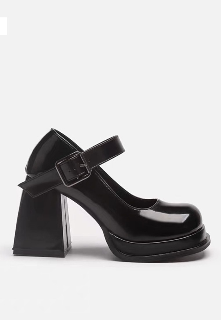 9CM Round Toe Leather Mary Jane Shoes MZ3560