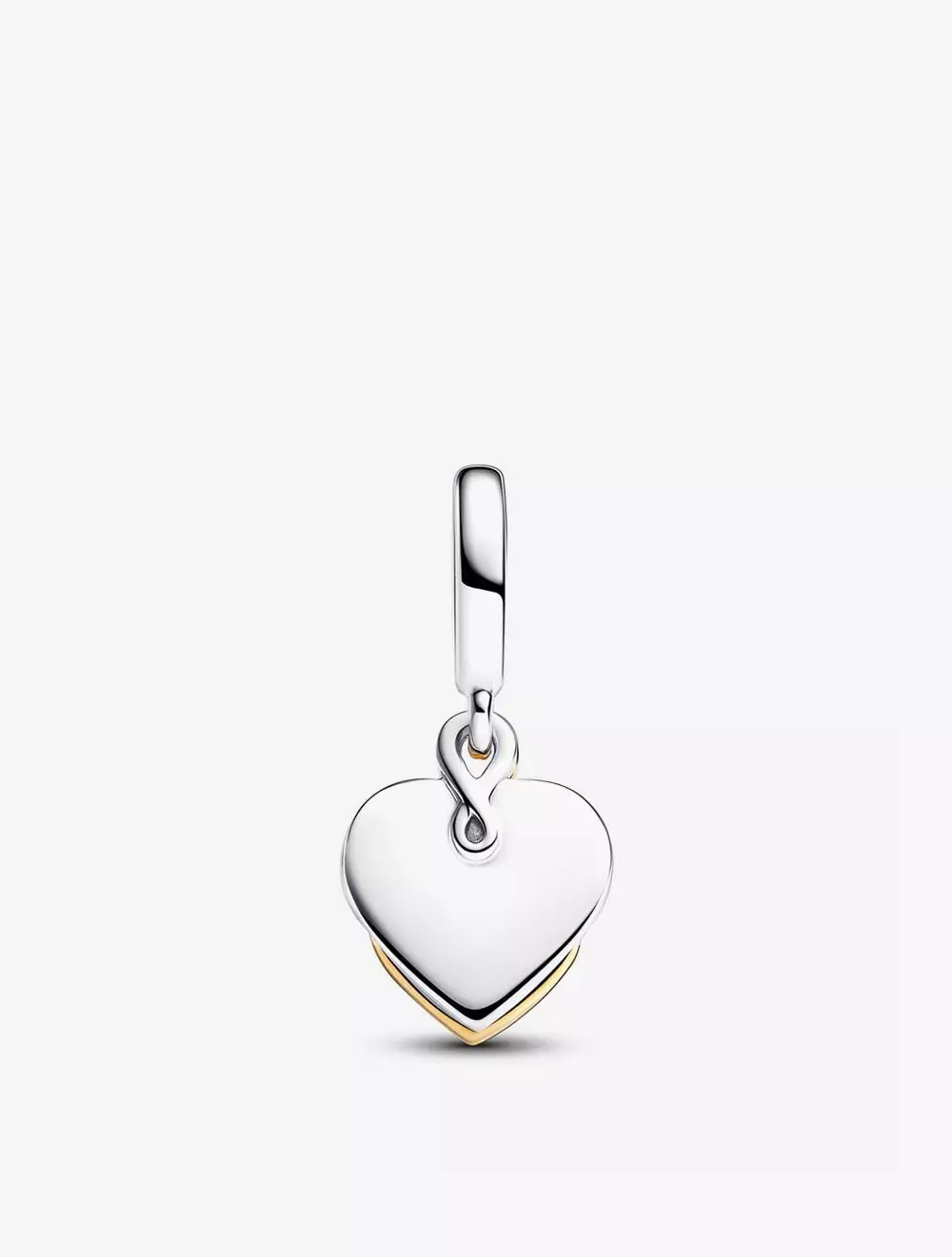 Braid and heart sterling silver and 14k gold-plated double dangle with 0.009 ct TW GHI SI1+ lab-grown diamond