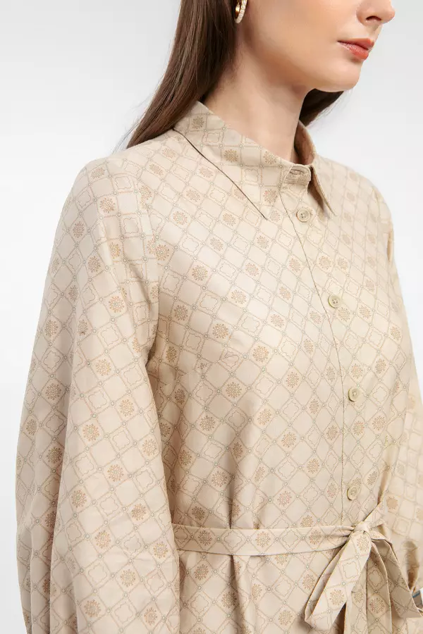 MINIMAL - Faadz - Geometric Print Shirt Dress - Beige -  Roger Danuarta & Cut Meyriska for Manzone & Minimal