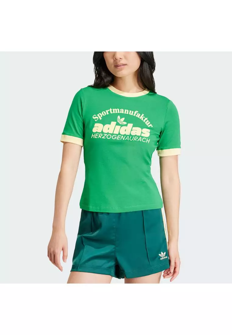 Green adidas t shirt retro store