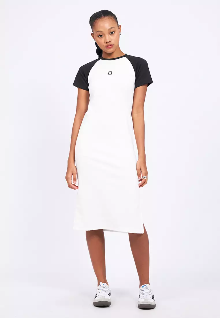 Raglan Short Sleeve Midi Dress