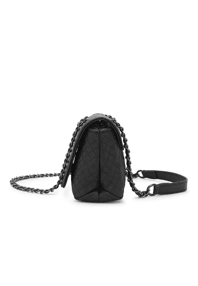 Quilted Sling Bag / Crossbody Bag - Black