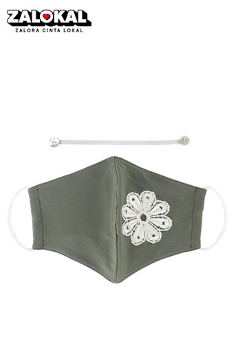 Aira Muslim Butik green Masker Bordir with Connector 5E399BE3D0EDC3GS_1