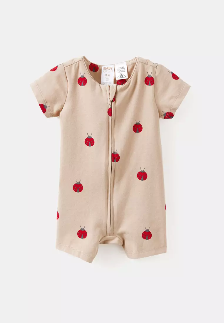 The Short Sleeve Zip Romper