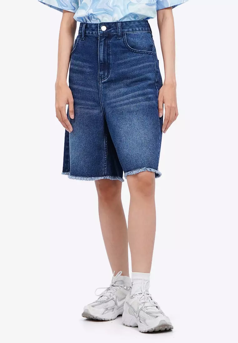 Dark Denim Bermuda Pants
