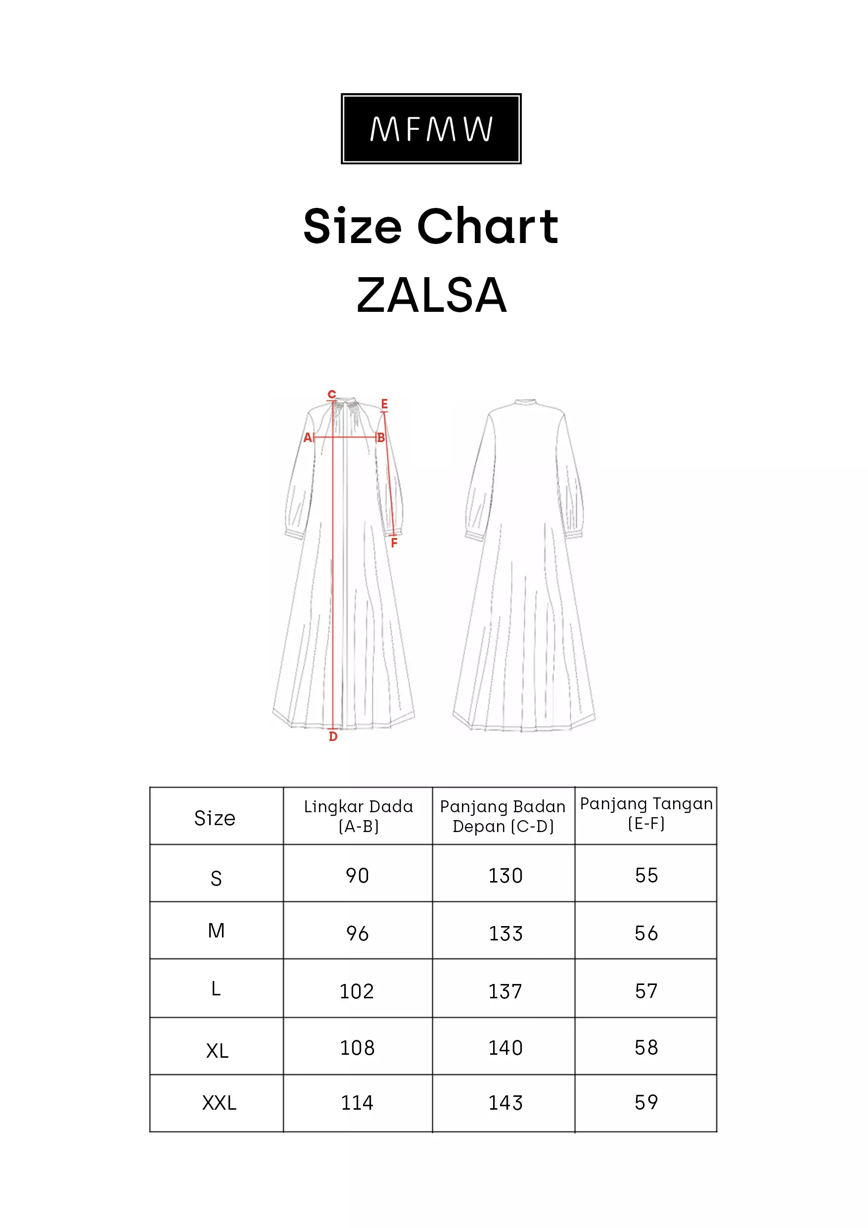 MFMW Zalsa Dress Gamis Hitam